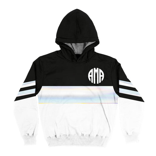 Gymnastic Personalized Monogram Black Heavy Weight Performance 4-way Stretch Hoodie