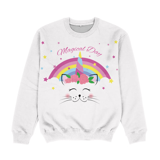 Magical Day White Crewneck Sweatshirt