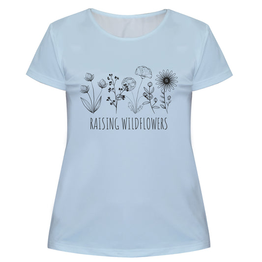 Raising Wildflowers Light Blue Short Sleeve Tee Shirt