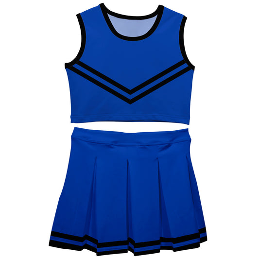 Royal Black Sleeveless Cheerleader Set