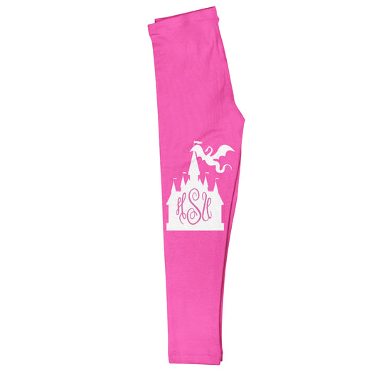 Castle Personalized Monogram Pink Leggings - Wimziy&Co.