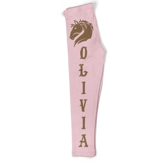 Horse Name Pink Leggings - Wimziy&Co.