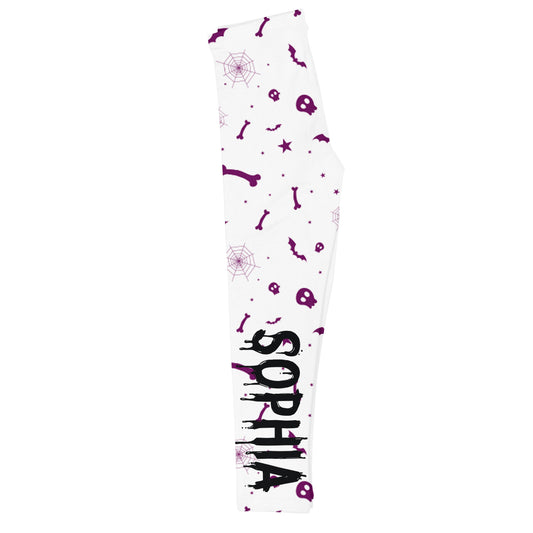 Halloween Personalized Name White Leggings