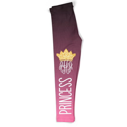 Princess and Personalized Monogram Black And Pink Degrade Leggings - Wimziy&Co.