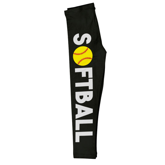 Softball and Ball Black Leggings