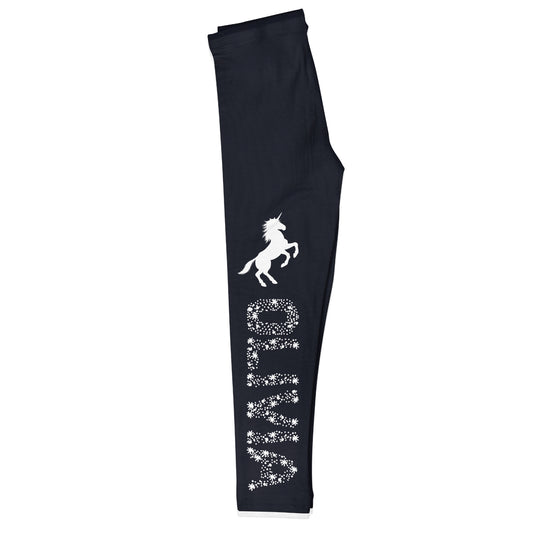 Unicorn Name Black Leggings