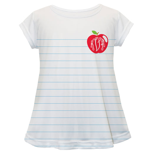 Apple Personalized Monogram White Short Sleeve Laurie Top