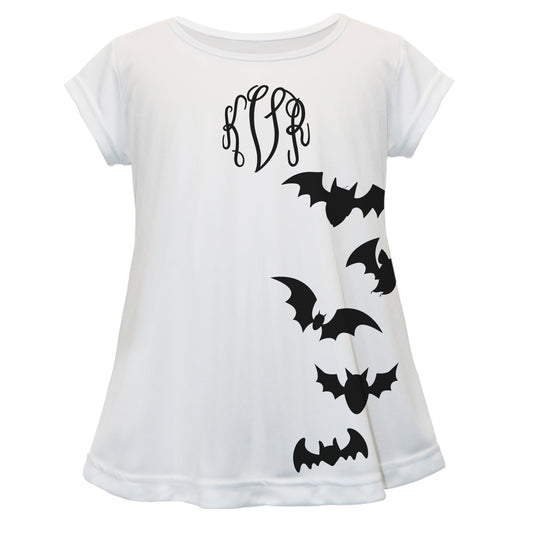 Bats Monogram White Short Sleeve Laurie Top