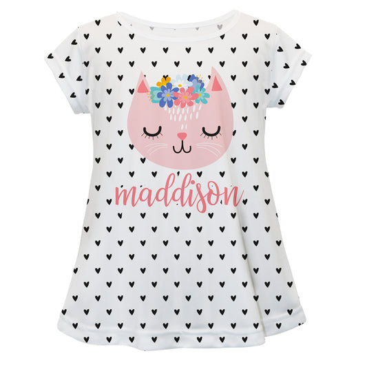 Cat Name White Short Sleeve Laurie Top