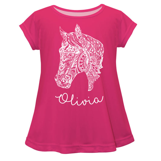 Horses Name Pink Short Sleeve Laurie Top
