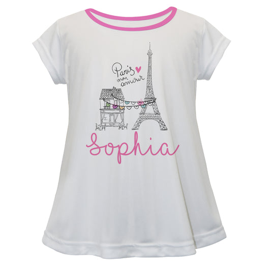 Paris Name White Short Sleeve Laurie Top