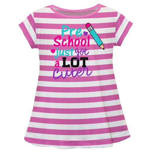 Pre School Pink and White Stripes Short Sleeve Laurie Top