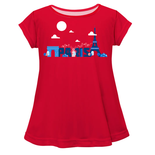 Paris Red Short Sleeve Laurie Top