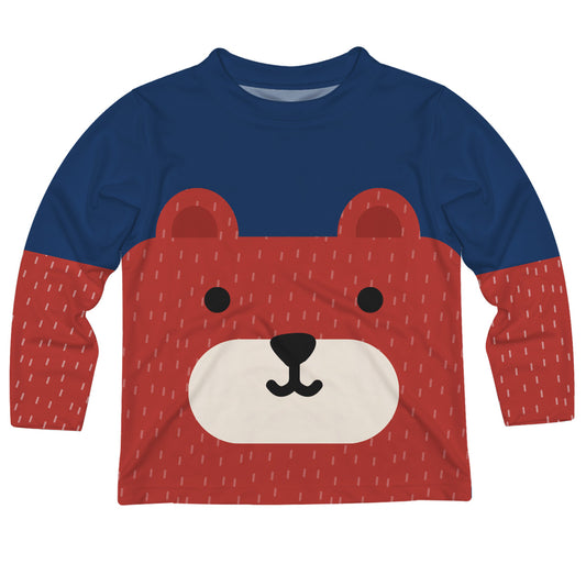 Bear Navy and Red Long Sleeve Tee Shirt