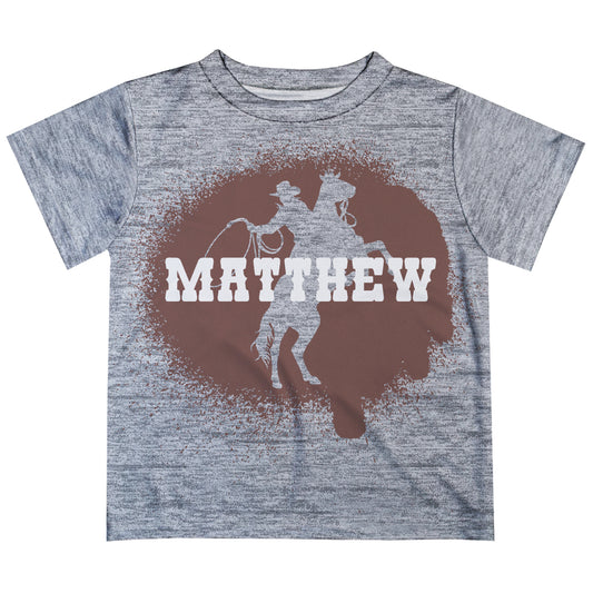 Cowboy Name Gray Short Sleeve Tee Shirt - Wimziy&Co.
