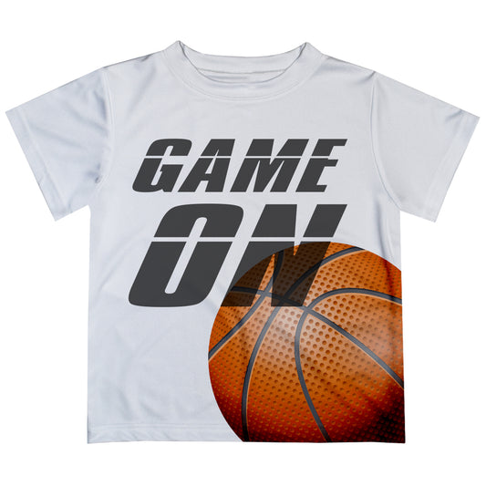 Game On White and Orange Short Sleeve Boys Tee Shirt