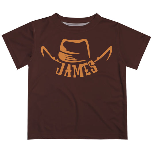 Cowboy Hat Name Brown Short Sleeve Tee Shirt - Wimziy&Co.
