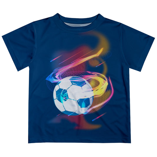 Soccer Ball Navy Short Sleeve Tee Shirt - Wimziy&Co.