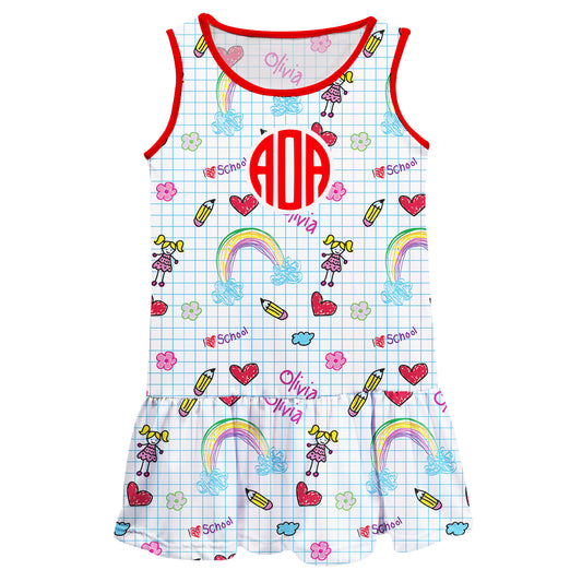 Monogram Note Book White and Red Lily Dress