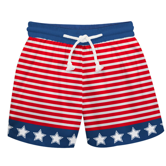 Americana Stars White Red and Blue Swimtrunk