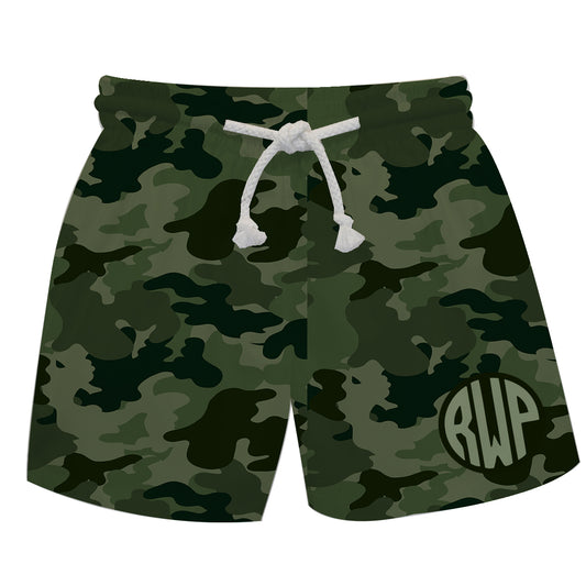 Monogram Camo Print Green Swimtrunk - Wimziy&Co.
