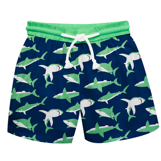 Sharks Navy And Green Swimtrunk - Wimziy&Co.