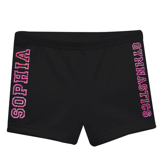 Gymnastics Personalized Name Black Shorties