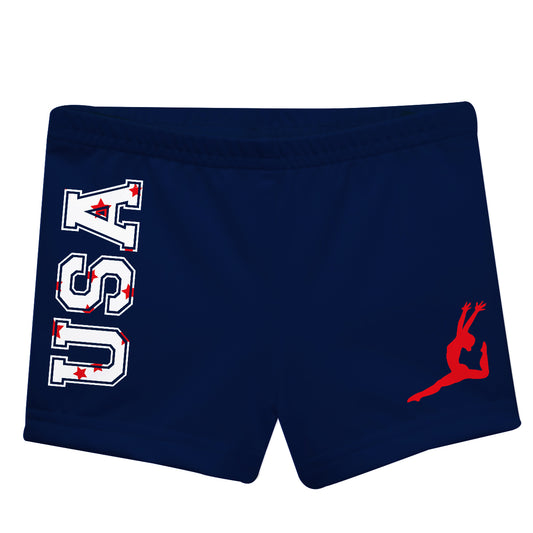 USA Silhouette Navy Girls Shorties