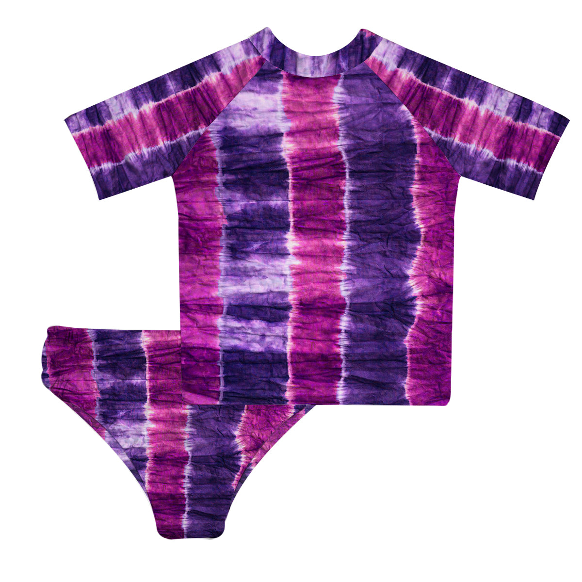 Tie Dye Purple and Pink Long Sleeve Rash Guard