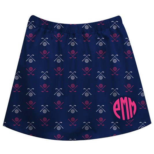 Golf Print Monogram Navy Skirt - Wimziy&Co.