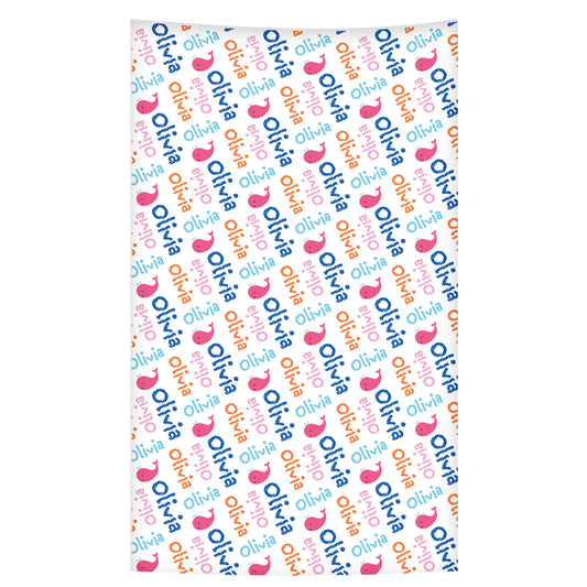 Whale Name White Girls Towel
