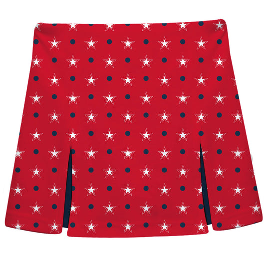 Americana Stars Print Red Skort