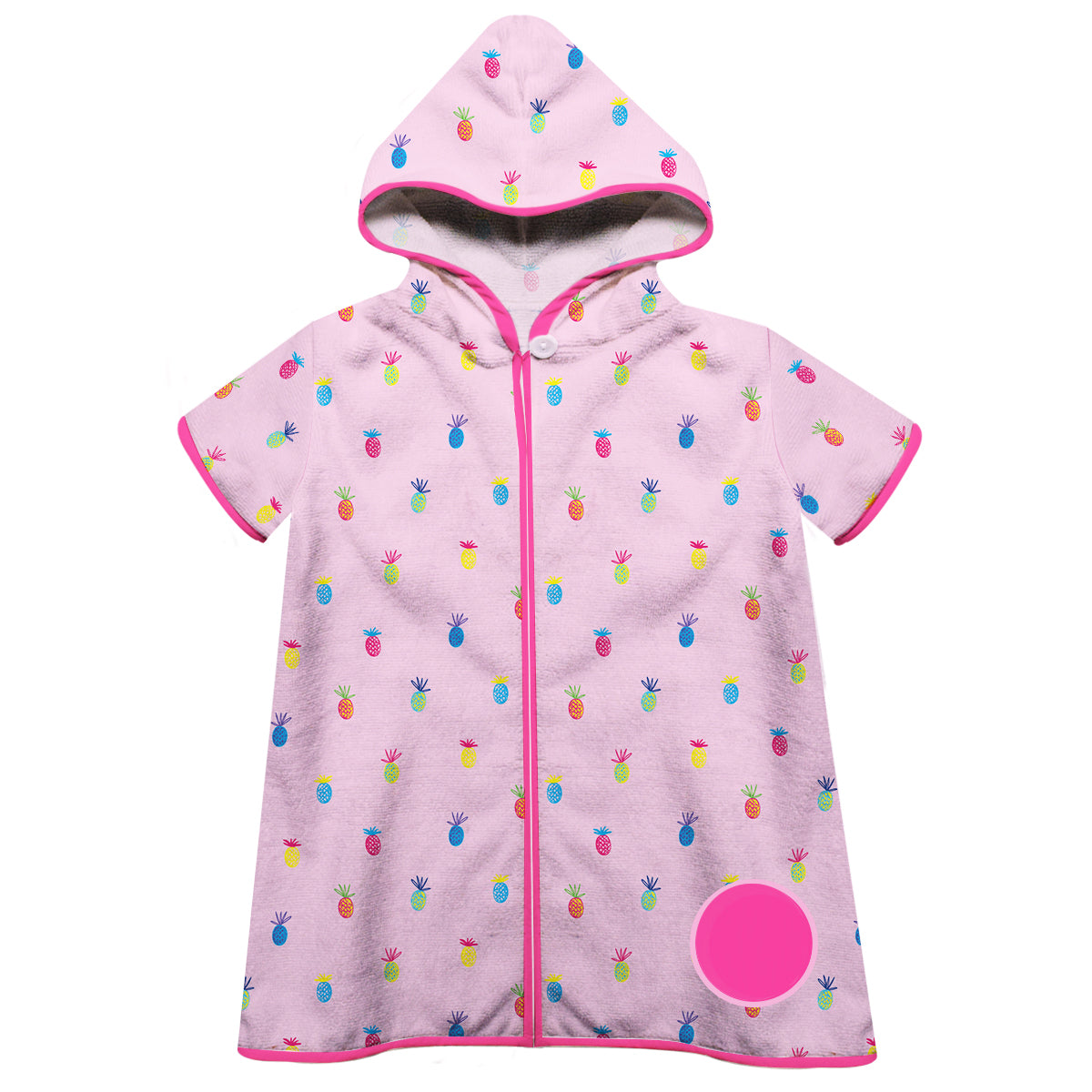 Pinneaples Print Personalized Monogram Pink Cover Up - Wimziy&Co.