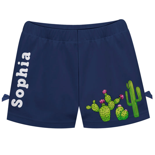 Western and Personalized Name Navy Bows Short - Wimziy&Co.