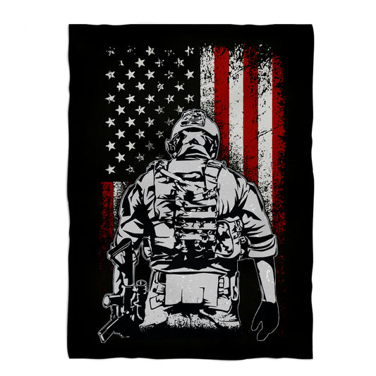 Americana Black Fleece Blanket 40 x 58