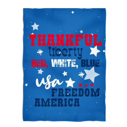 Thankful Liberty Blue Fleece Blanket 40 x 58