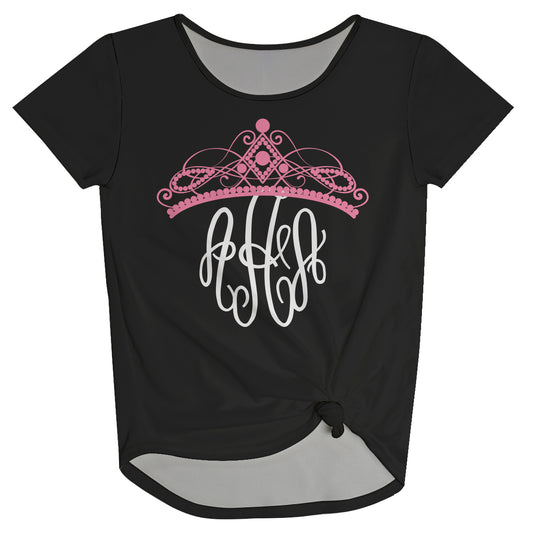 Crown and Personalized Monogram Black Knot Top - Wimziy&Co.
