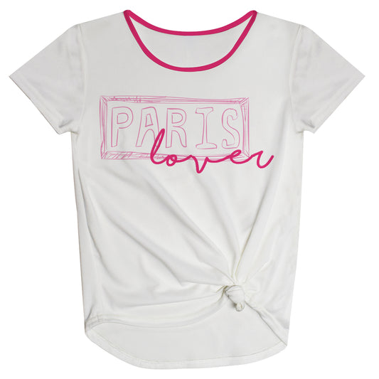 Paris Loves White Knot Top