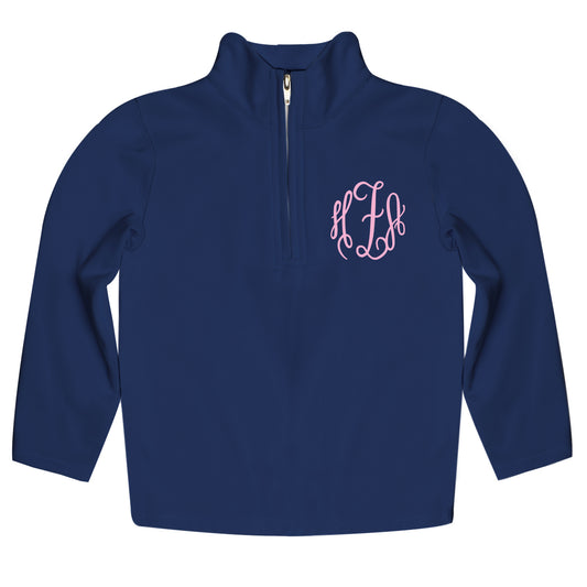 Monogram Navy Light Weight 1/4 Zip Pullover