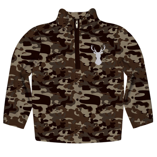 Reindeer Brown Camo Weight 1/4 Zip Pullover