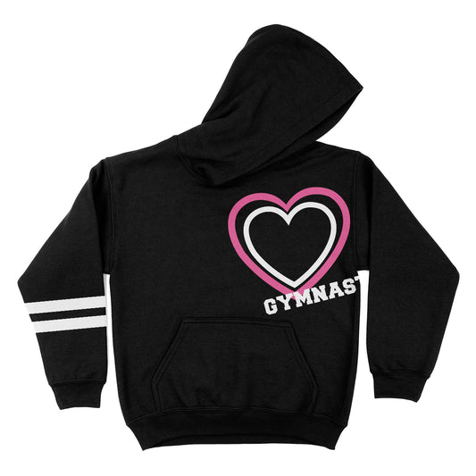 Gymnast Heart Black Fleece Long Sleeve Hoodie