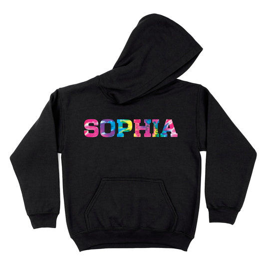 Personalized Name Black Fleece Long Sleeve Hoodie