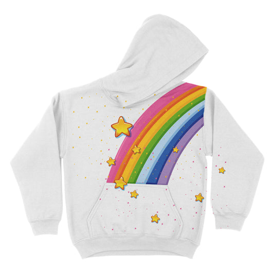 Rainbow White Fleece Long Sleeve Hoodie