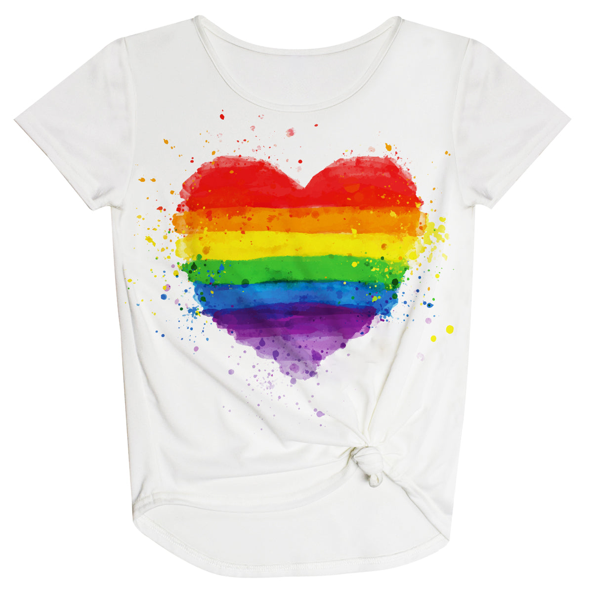 Heart Personalized Your Name White Women Knot Top - Wimziy&Co.