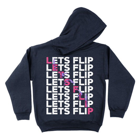Lets Flip Navy Fleece Long Sleeve Hoodie