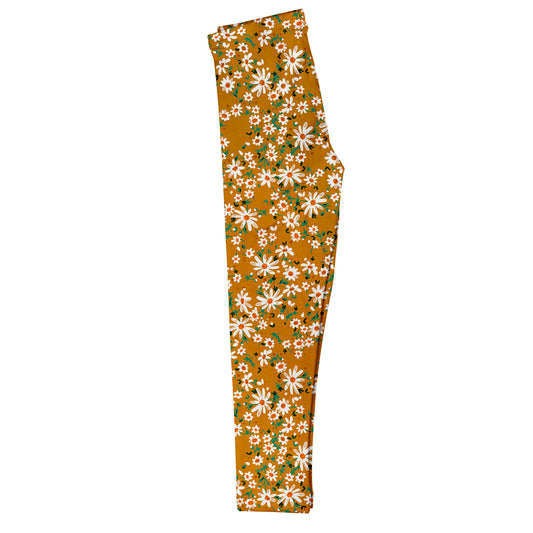 Girls yellow floral leggings - Wimziy&Co.
