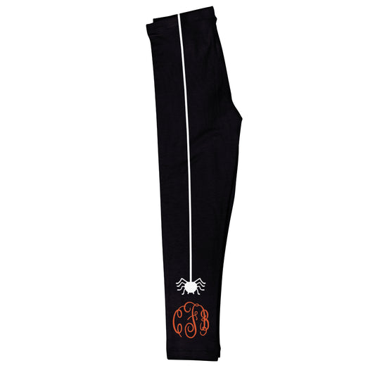 Girls black and white spider leggings with monogram - Wimziy&Co.