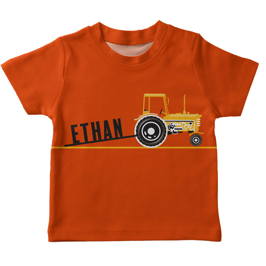 Boys orange pick-up tee shirt with name - Wimziy&Co.