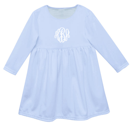 Monogram Light Blue Long Sleeve Epic Dress - Wimziy&Co.