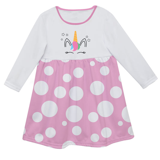 Unicorn Pink And White Long Sleeve Epic Dress - Wimziy&Co.
